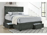 Soledad Charcoal Queen Bed w/ Storage - Ornate Home