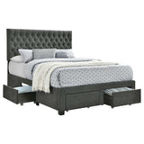 Soledad Charcoal Queen Bed w/ Storage - Ornate Home