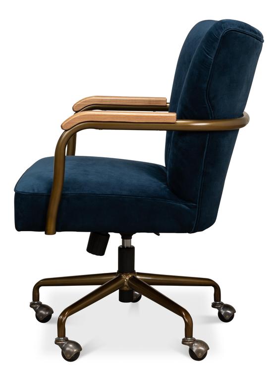 Brooks Blue Swivel Chair