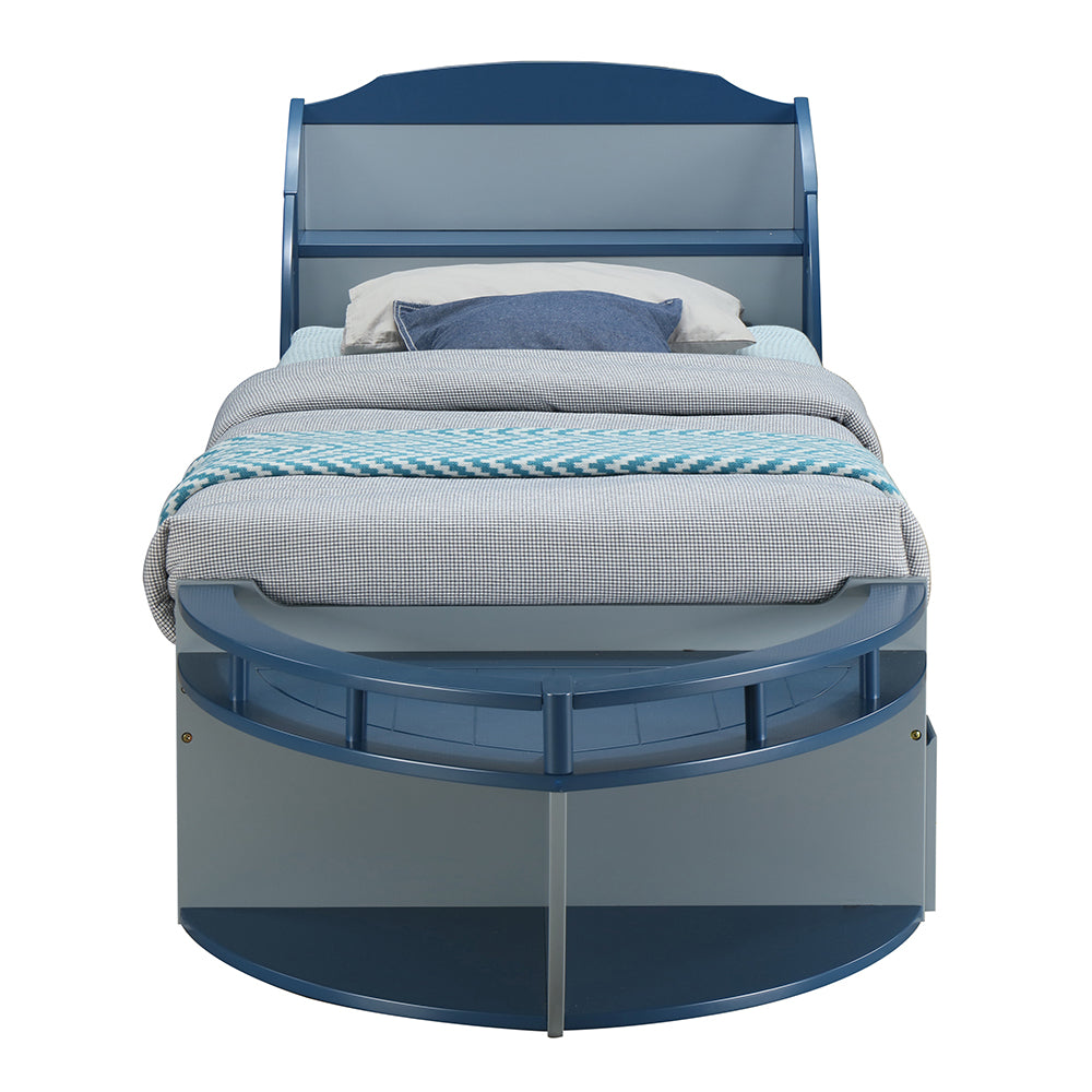 Neptune II Gray/Navy Twin Bed