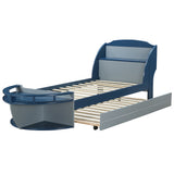 Neptune II Gray/Navy Twin Bed