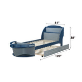 Neptune II Gray/Navy Twin Bed