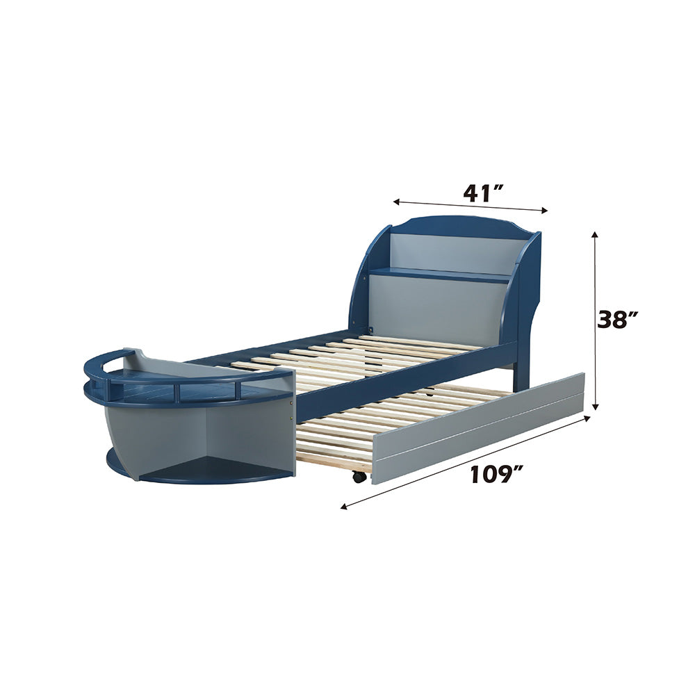 Neptune II Gray/Navy Twin Bed