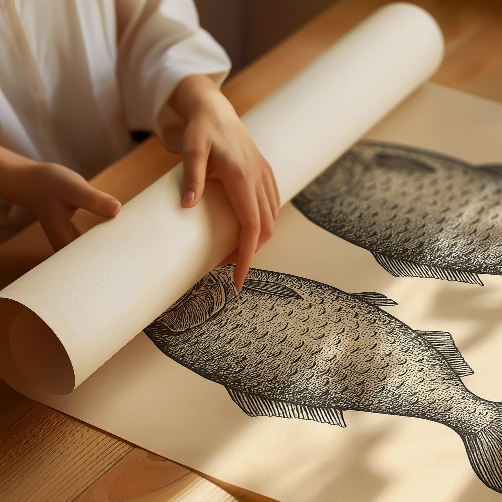 Two Fish Vintage Loaves and Fishes Symbol
