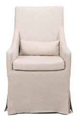 Boyce Beige Skirted Arm Chair