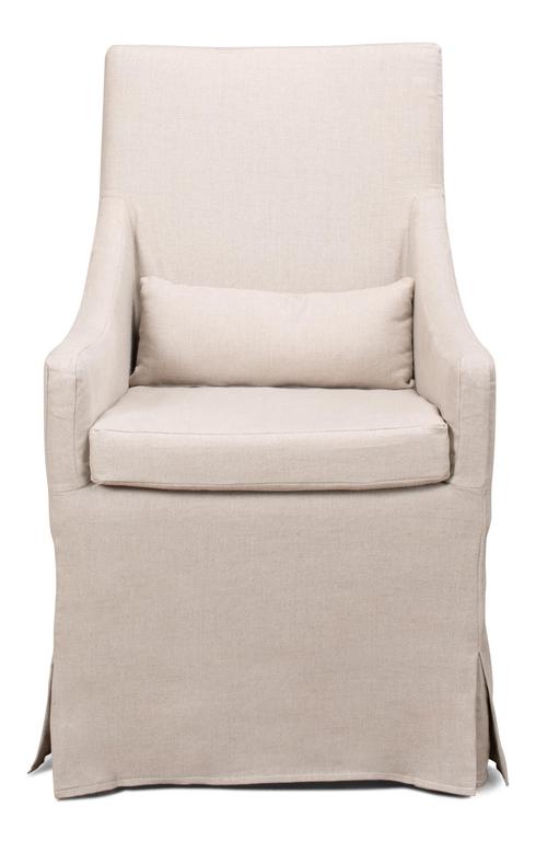Boyce Beige Skirted Arm Chair