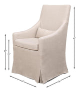 Boyce Beige Skirted Arm Chair