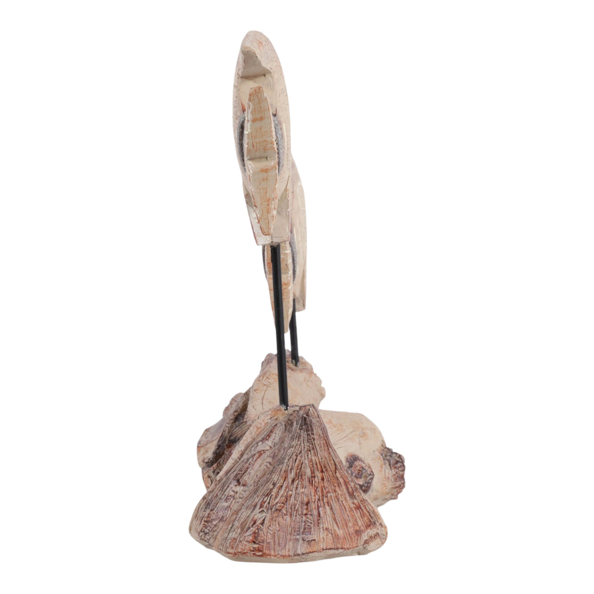 Shandon Tan/White 2 Fish Natural Wood on Stand
