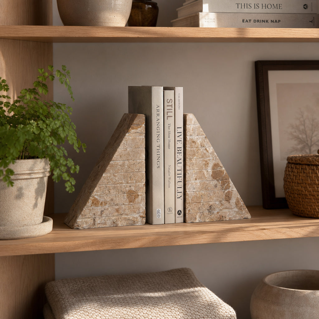 Cushenbury Butterscotch/Brown/Orange Rough Edged Bookends (Set of 2)