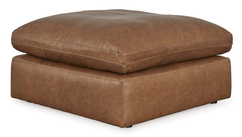 (Online Special Price) Emilia Caramel Leather 3pc Modular Sectional Loveseat w/ Ottoman - Ornate Home