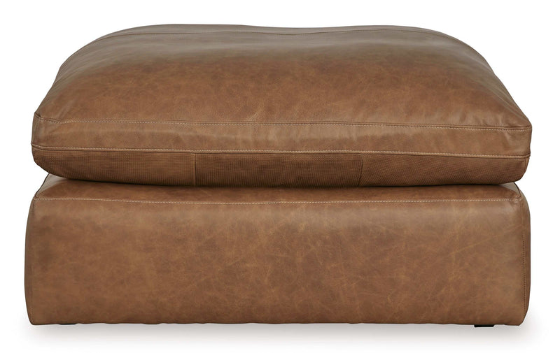 (Online Special Price) Emilia Caramel Leather 3pc Modular Sectional Loveseat w/ Ottoman - Ornate Home