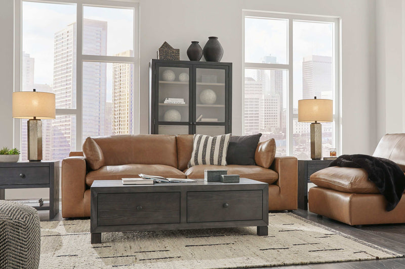 (Online Special Price) Emilia Caramel Leather 3pc Modular Sectional Sofa - Ornate Home