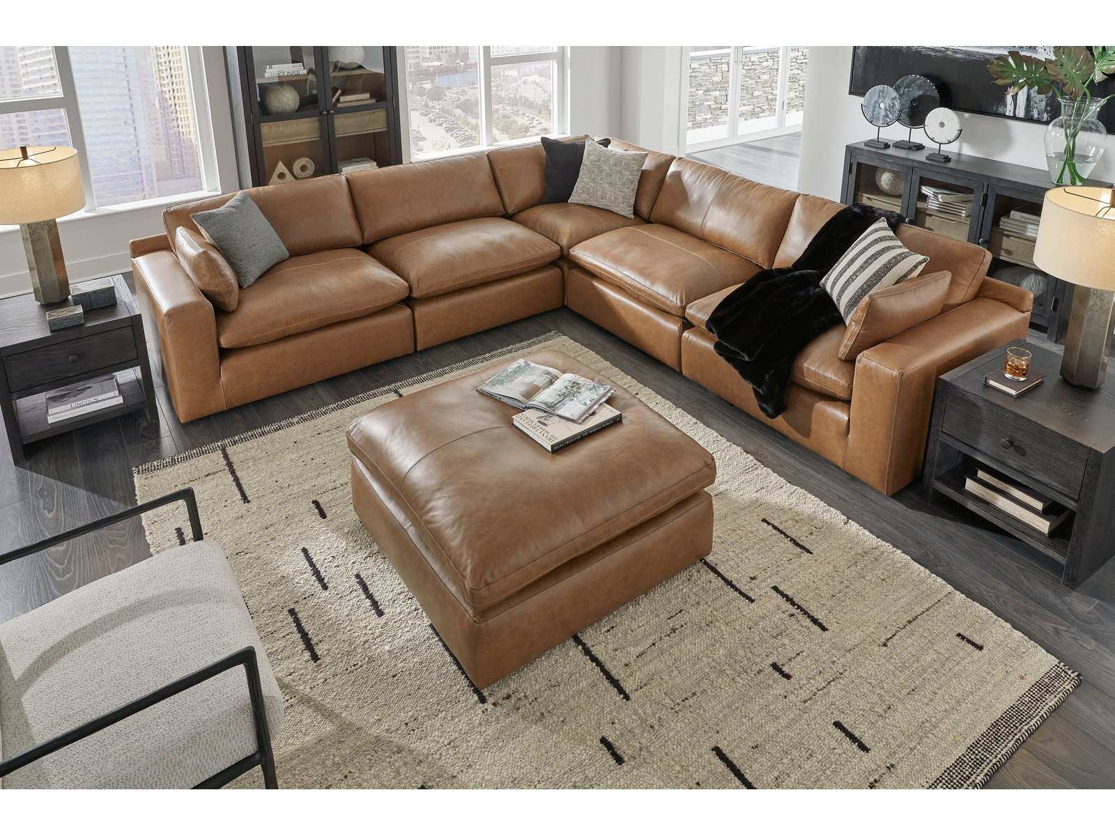 Emilia Caramel Leather Modular Sectional Units / Create your own Style ...