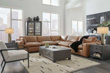 Emilia Caramel Leather 5pc Modular Sectional - Ornate Home