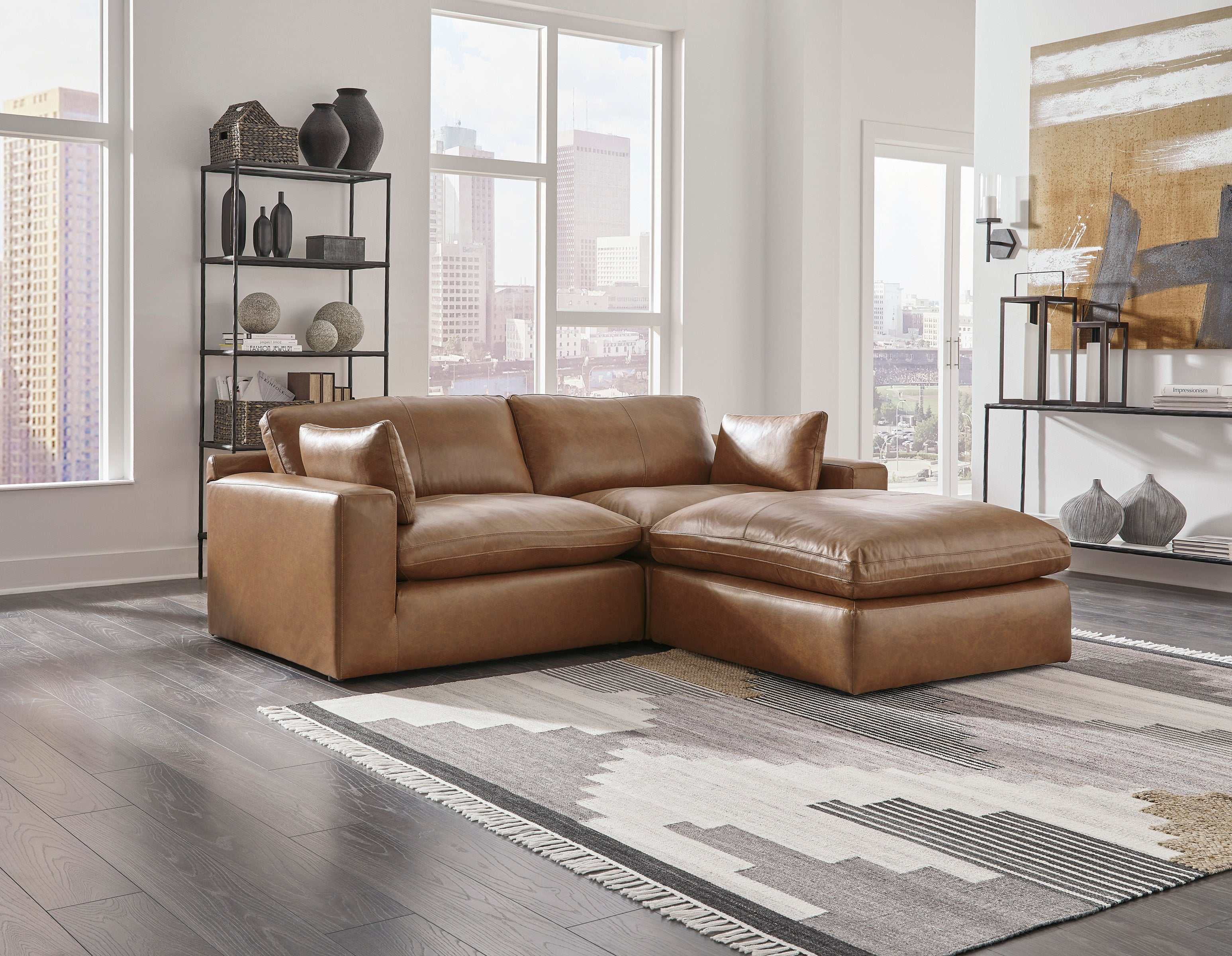 Emilia Caramel Leather Modular Sectional Units / Create your own Style - Ornate Home