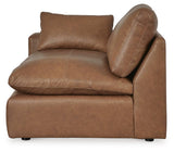 Emilia Caramel 3-Piece Sectional Sofa, 2-Piece Sectional Loveseat and Ottoman