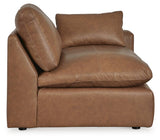 Emilia Caramel 3-Piece Sectional Sofa, 2-Piece Sectional Loveseat and Ottoman