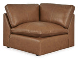 Emilia Caramel Leather 5pc Modular Sectional - Ornate Home