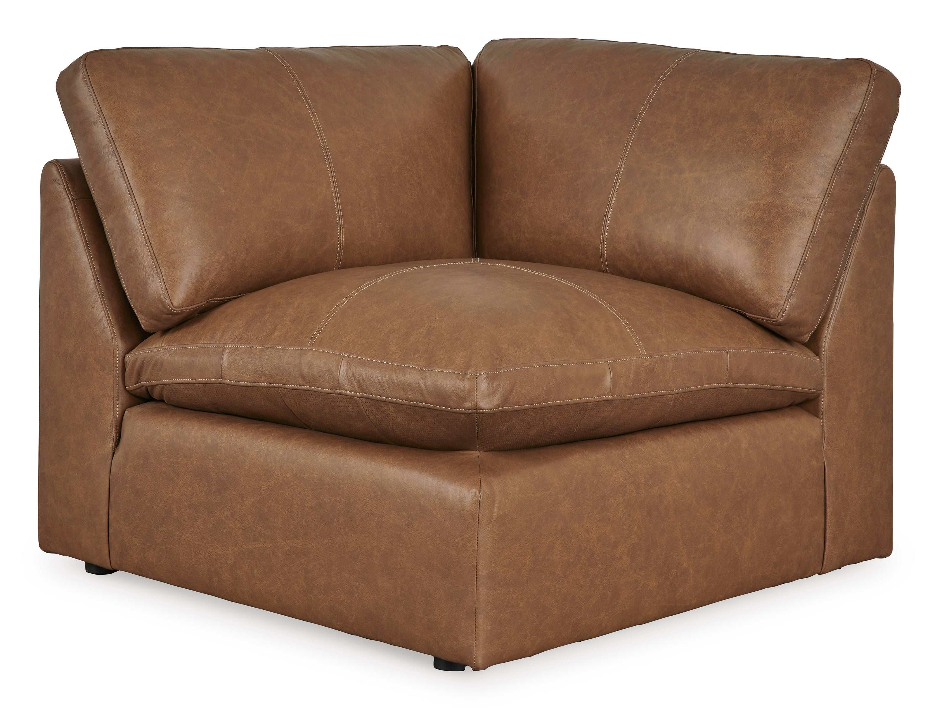 (Online Special Price) Emilia Caramel Leather 5pc Modular Sectional Living Room Set - Ornate Home