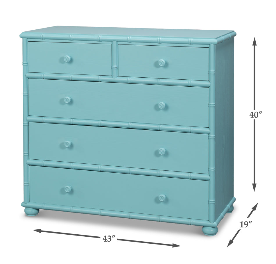 Manchester Blue 5 Drawer Chest