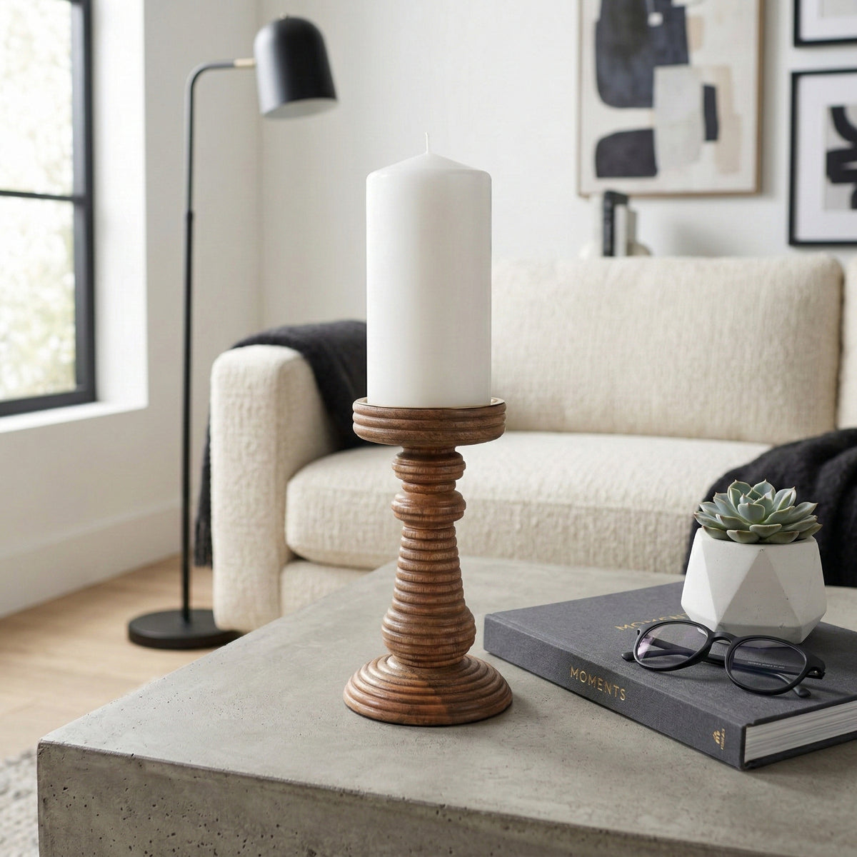 Hackettridge Brown/Tan Small Candle Holder