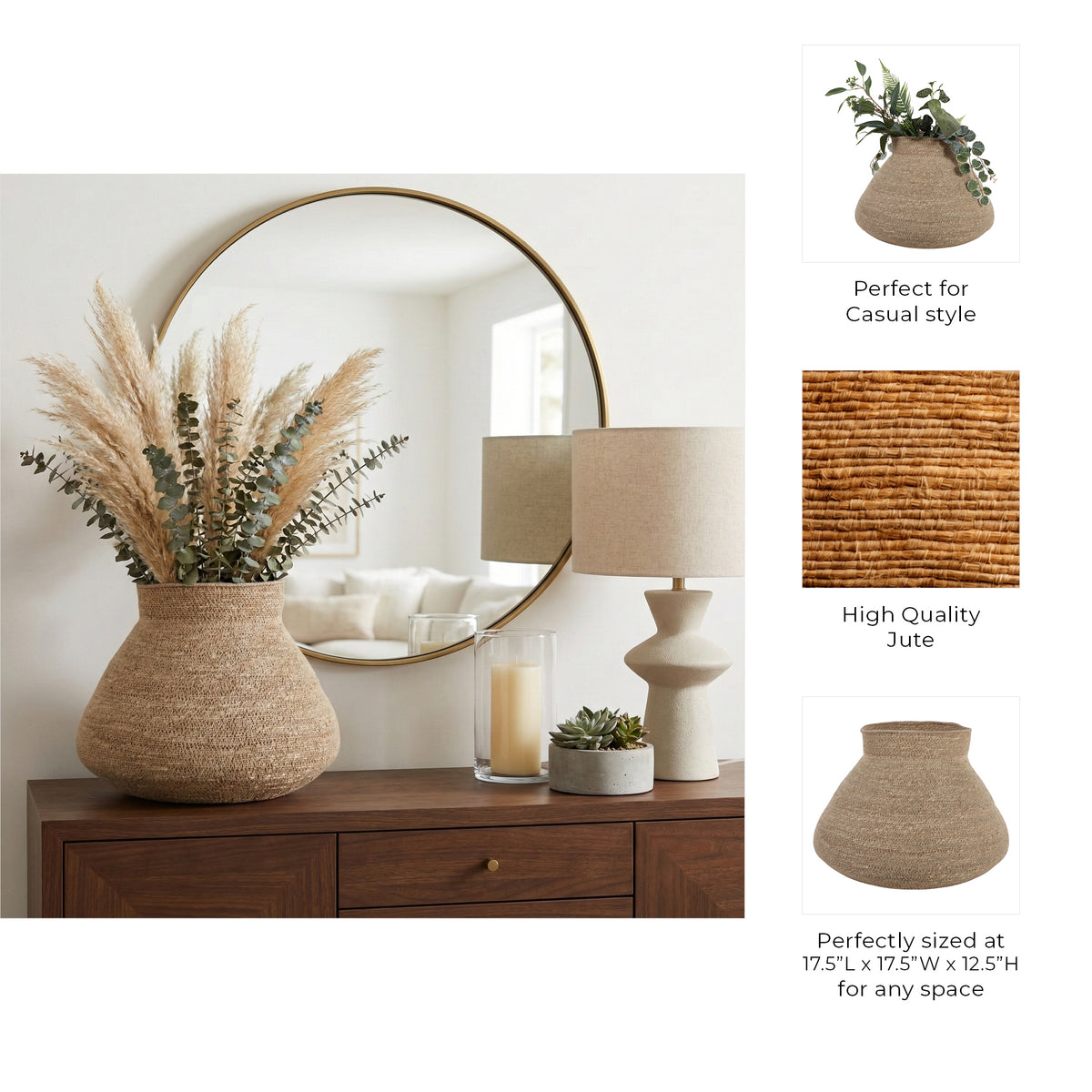 Blocksburg Natural Woven Jute Vase