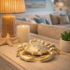 Imola Champagne Metal Crab Decor