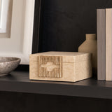 El Sueno Nude Faux Leather Square Metallic Box
