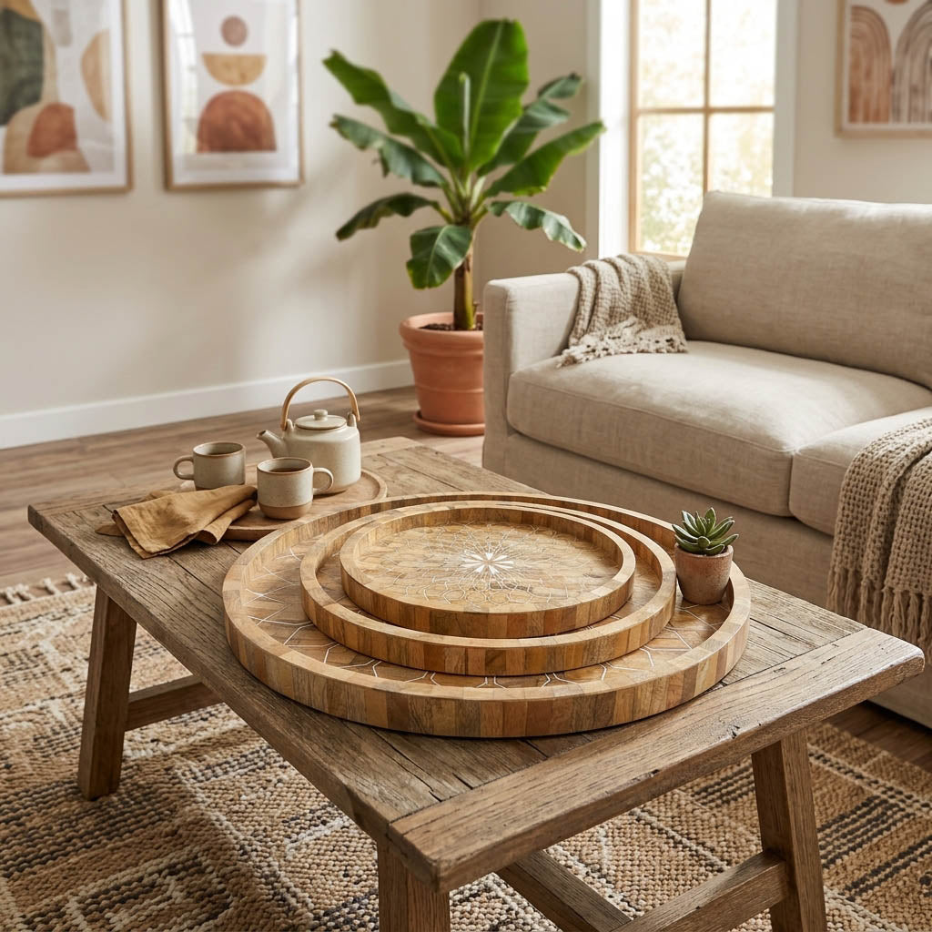 Fentonrun Brown/Tan Trays (Set of 3)