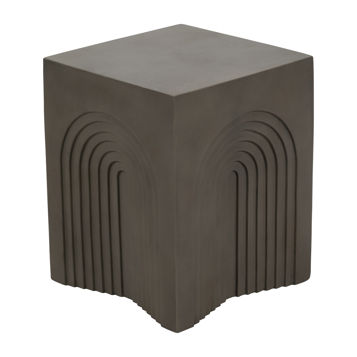 Holtville Gray Concrete Arches in Square Accent Table