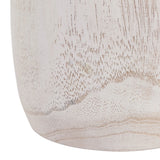 Loyalton White Small Wash Rustic Wood Vase