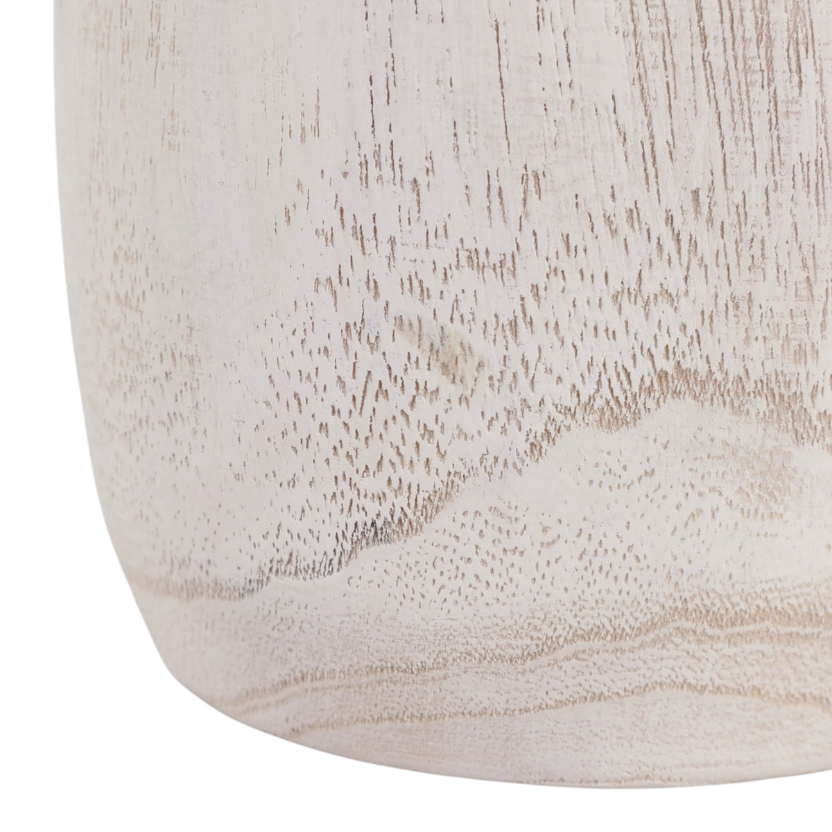 Loyalton White Small Wash Rustic Wood Vase