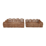 Yatesgrove Natural Petal Shape Rectangular Trays (Set of 2)