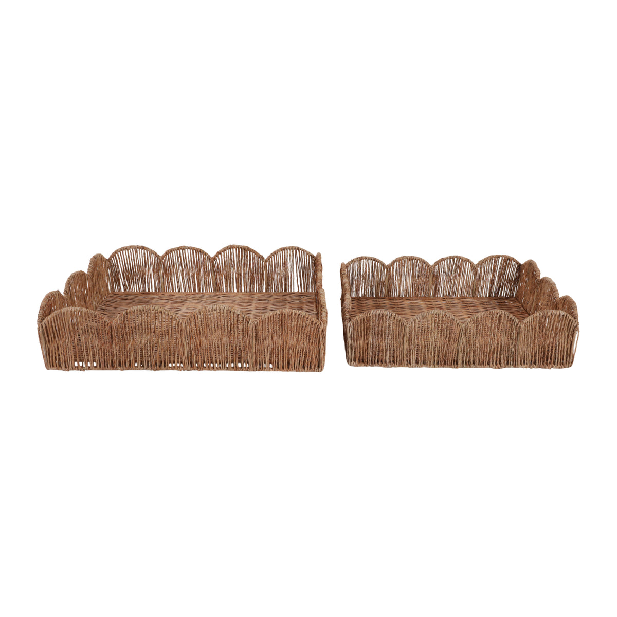 Yatesgrove Natural Petal Shape Rectangular Trays (Set of 2)
