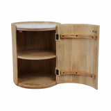 Prestonport White/Honey Storage Accent Table with Marble Top
