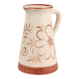 Linnie Brown/Ivory Hand Painted Flower Pitcher
