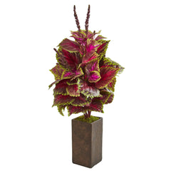 32” Coleus Artificial Plant in Brown Vase - Ornate Home