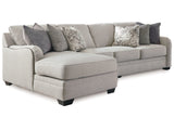 Dellara Chalk 3-Piece Sectional with  LAF Chaise - Ornate Home