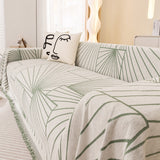 Modern Minimalist Chenille Line Pattern Sofa Cover, Dust and Scratch Resistant Throw Blankets for Couch