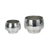 Antonshaw Silver Curved Disco Mosaic Planters (Set of 2)