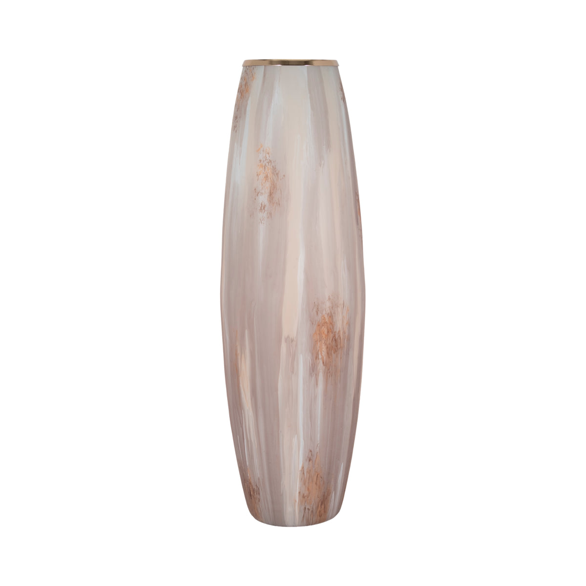 Atherton Multicolor Large Opal Finish Curved Glass Vase