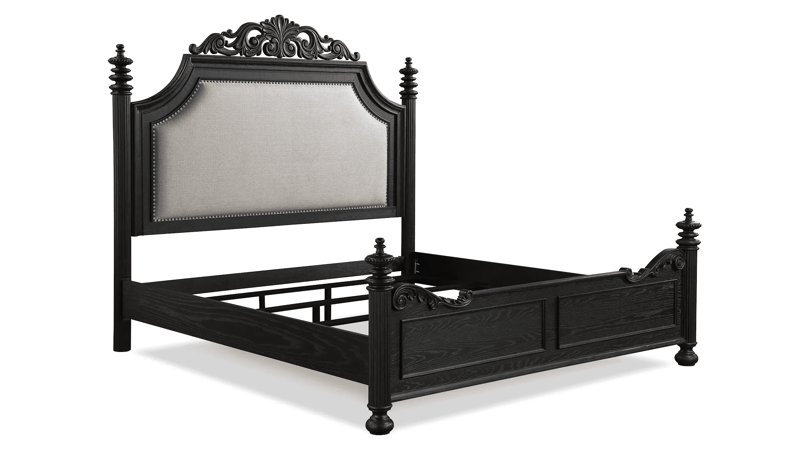 Kingsbury Black King Arched Bed - Ornate Home