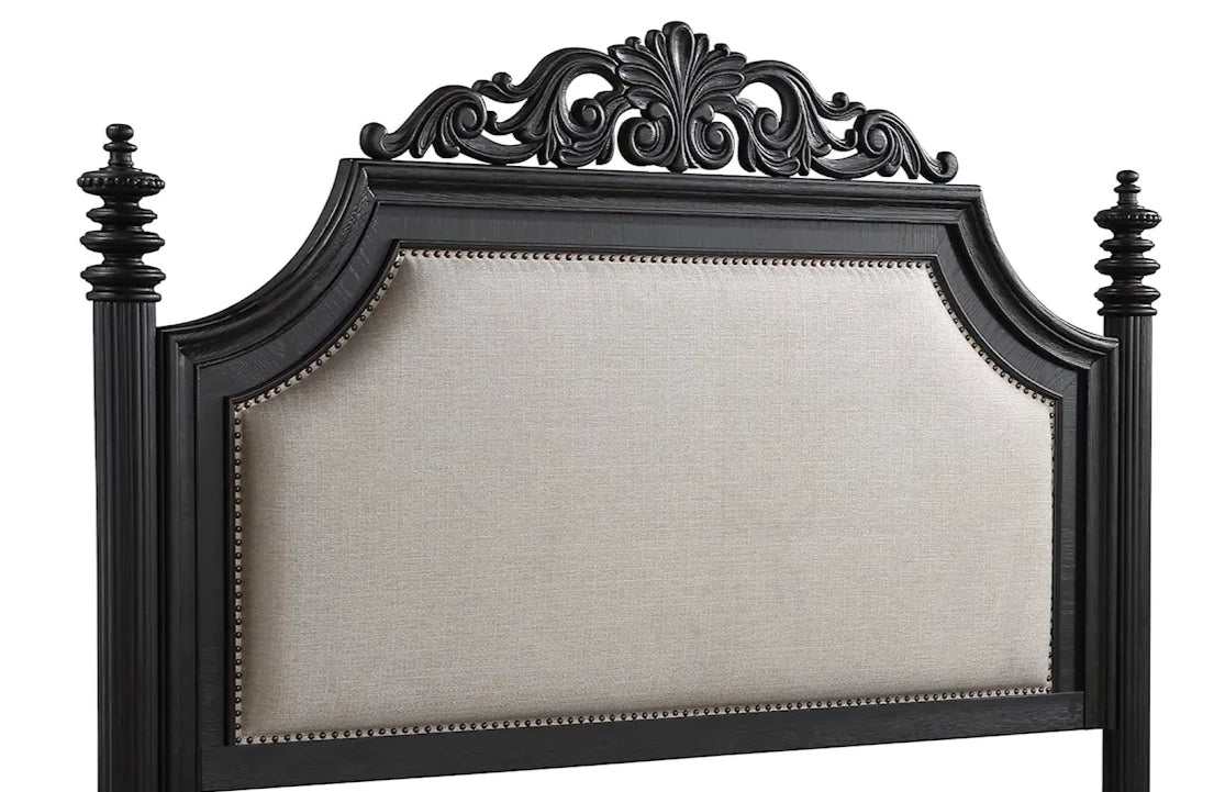 Kingsbury Black Queen Arched Bed - Ornate Home