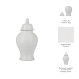 Clydecross White Ceramic Ribbed Temple Jar