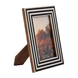 Potomac Park Black/White Resin 4x6 Dimensional Lines Photo Frame