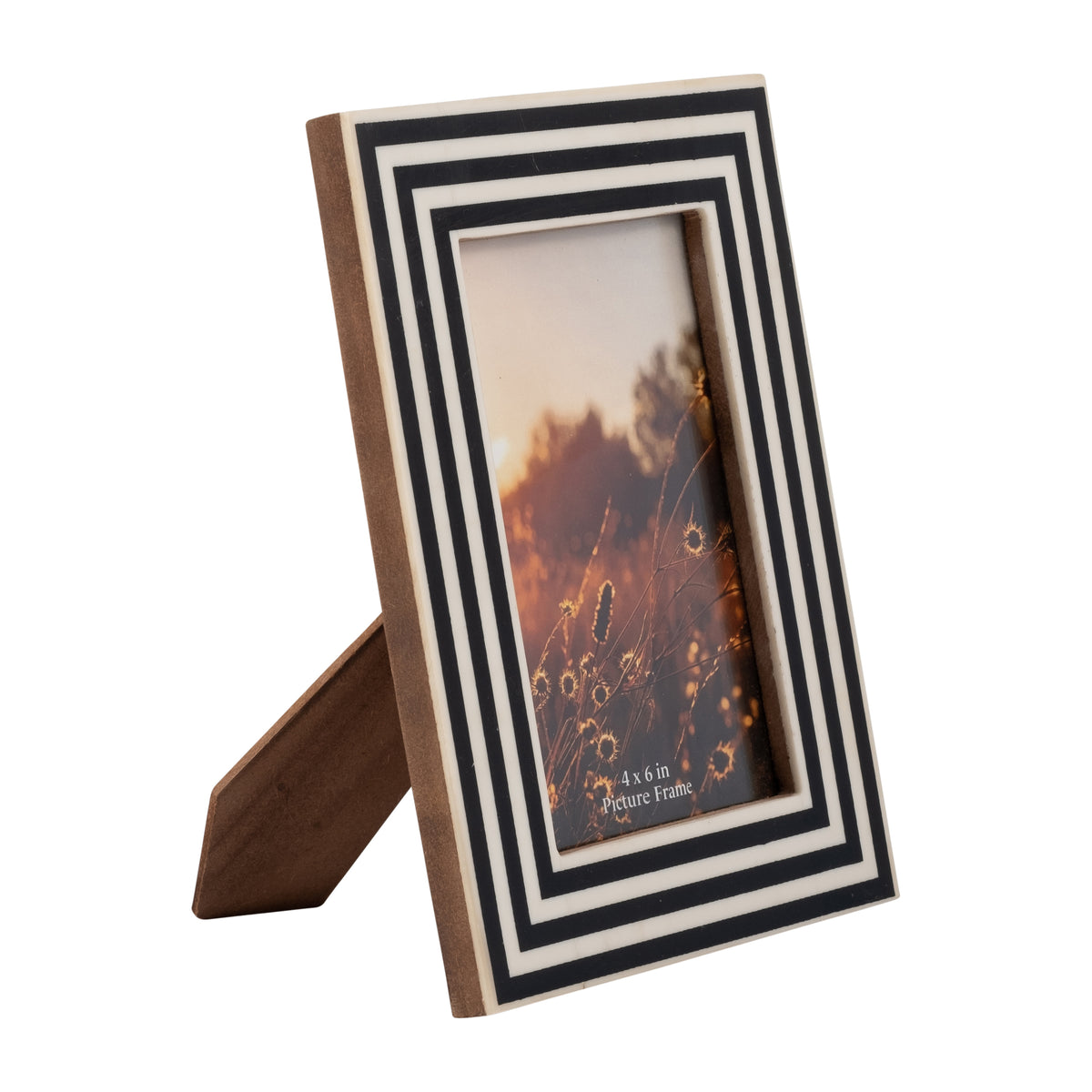 Potomac Park Black/White Resin 4x6 Dimensional Lines Photo Frame