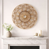 Sage Hen Brown Wicker Round Wall Accent
