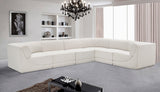 Westcoast Cream 128" Boucle Fabric Upholstered 6pc. Modular Sectional