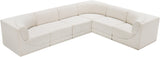 Westcoast Cream 128" Boucle Fabric Upholstered 6pc. Modular Sectional