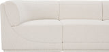 Westcoast Cream 128" Boucle Fabric Upholstered 6pc. Modular Sectional